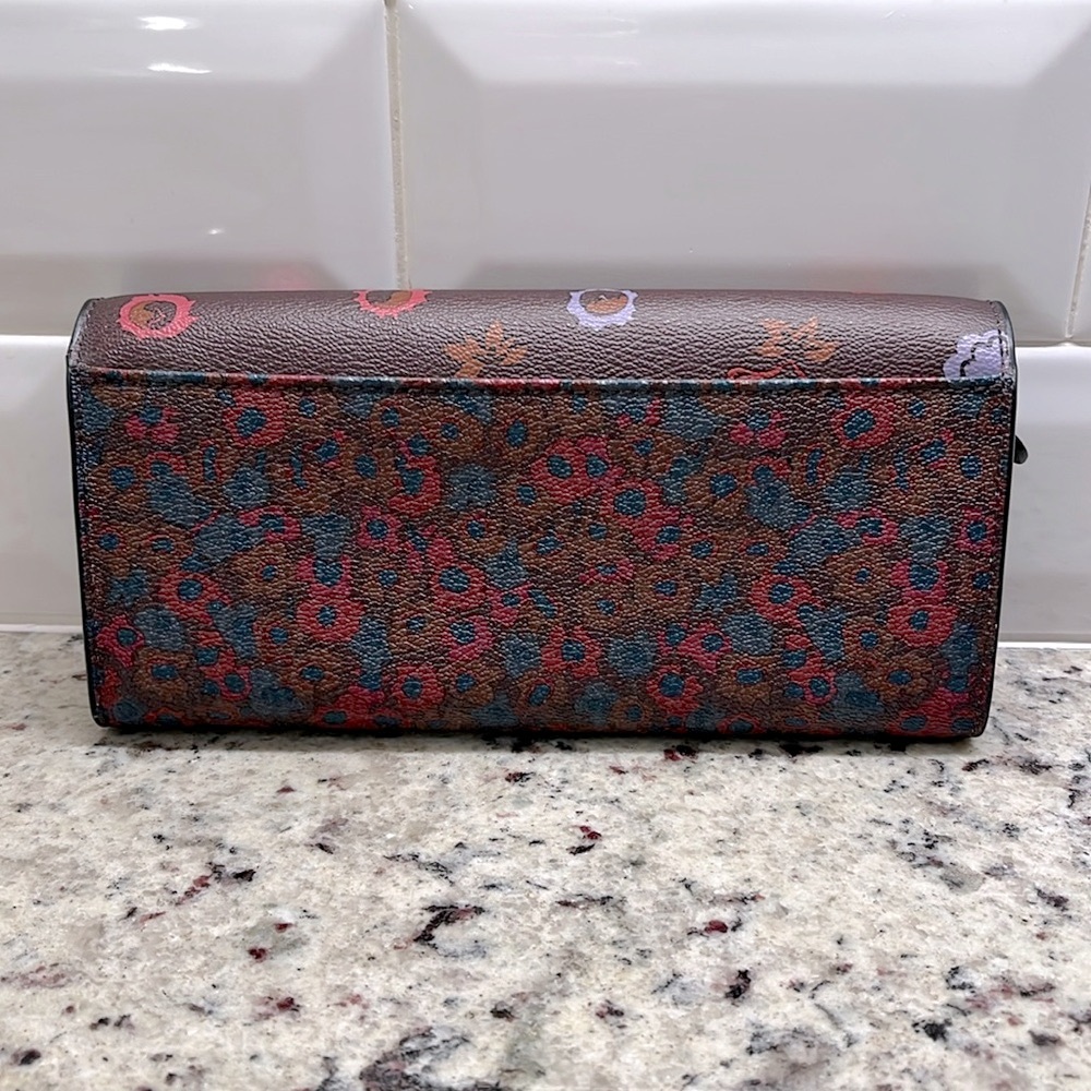 Coach Floral Long Oxblood Wallet EUC - Picture 4 of 11